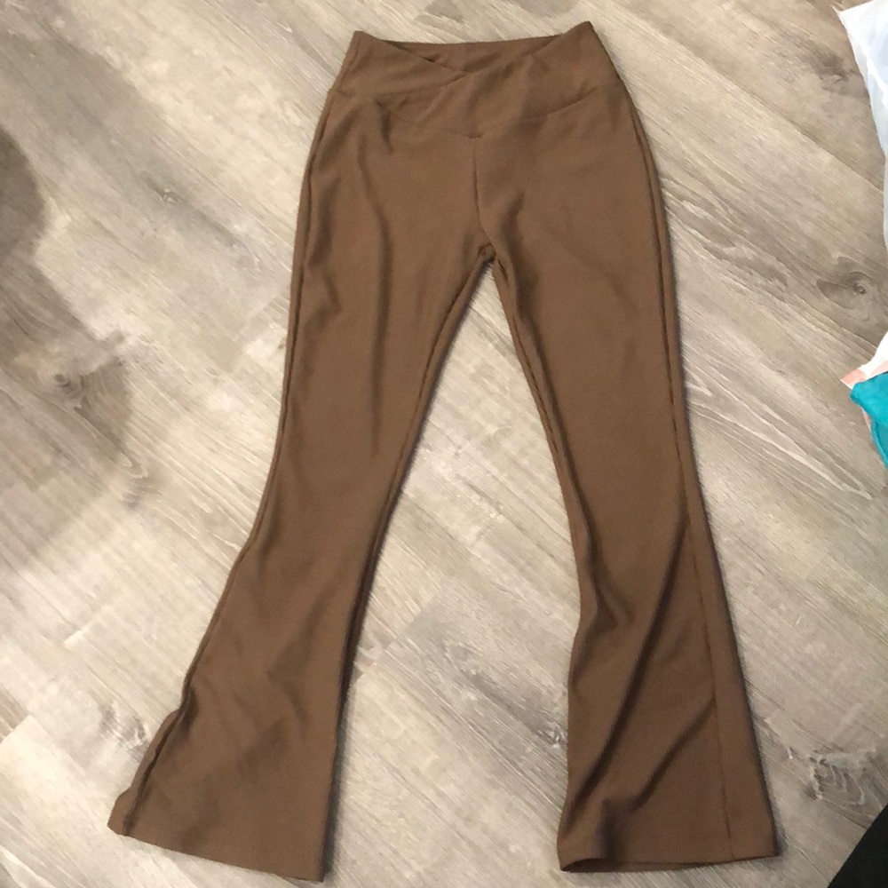 Brown flare leggings